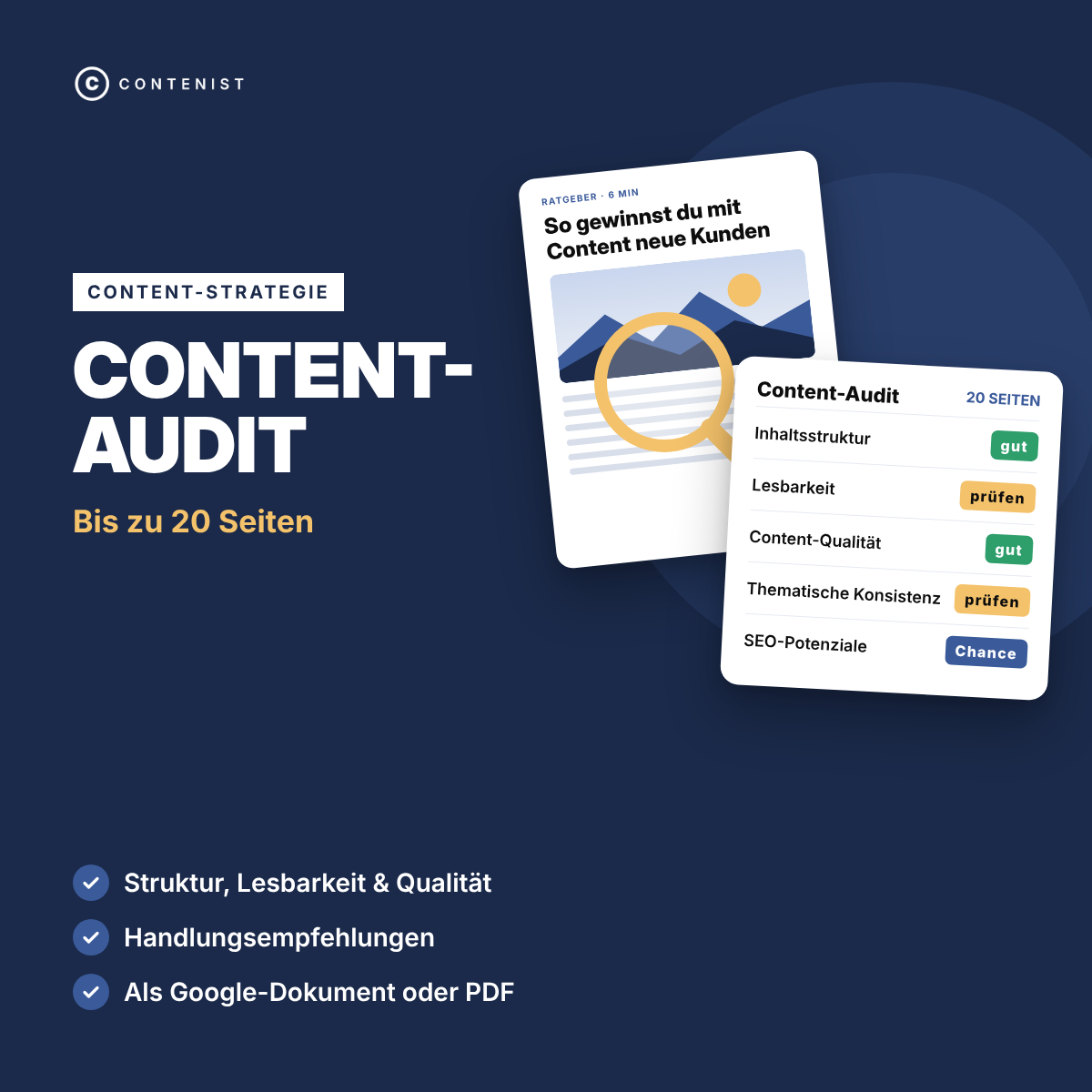 Produktbild Content-Audit: Bis zu 20 Seiten