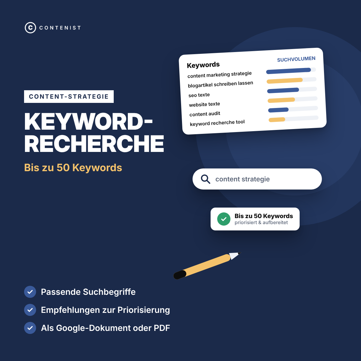 Produktbild Keyword-Recherche: Bis zu 50 Keywords