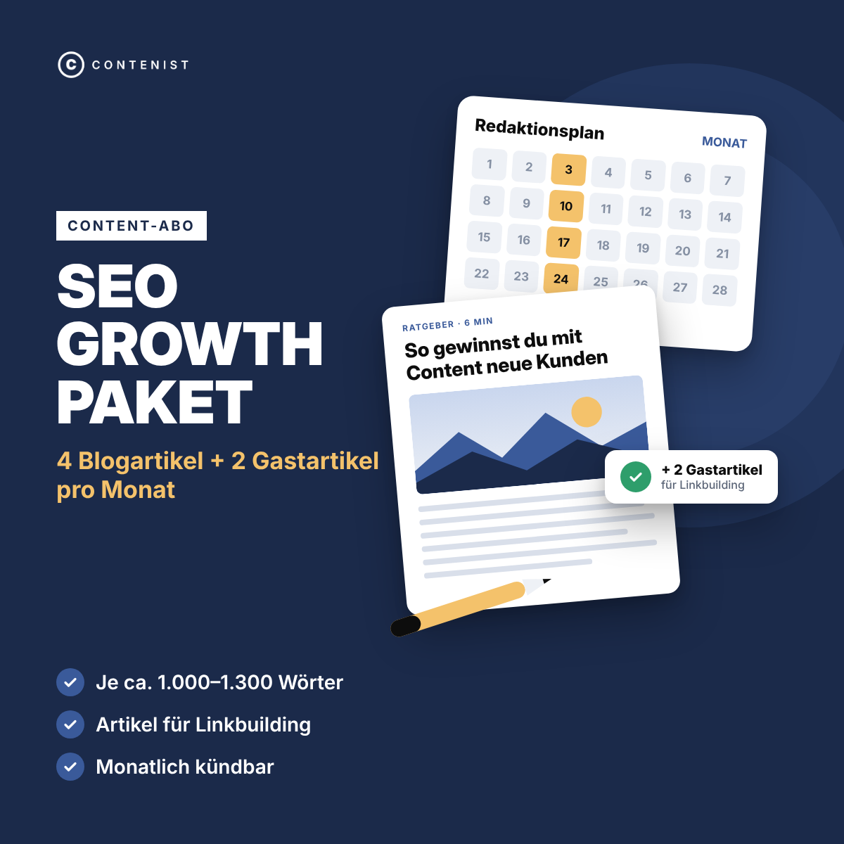 Produktbild SEO Growth Paket: 4 Blogartikel + 2 Gastartikel pro Monat
