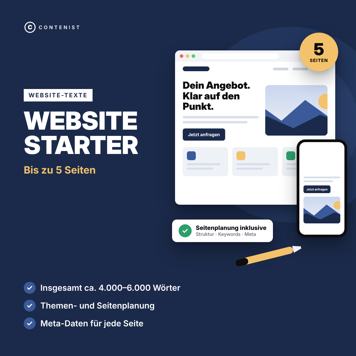 Produktbild Website Starter: Bis zu 5 Seiten