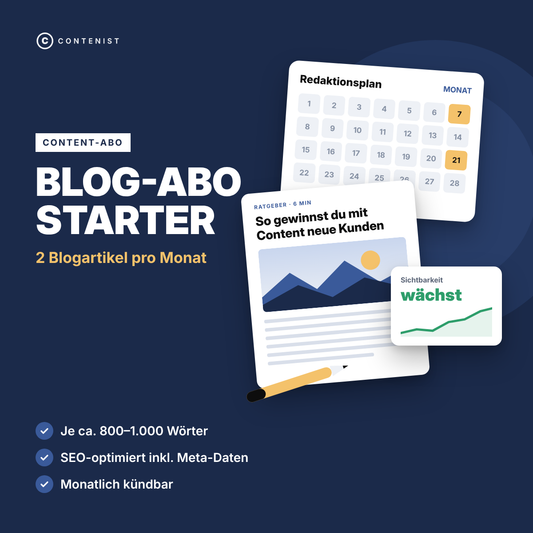 Produktbild Blog-Abo Starter: 2 Blogartikel pro Monat