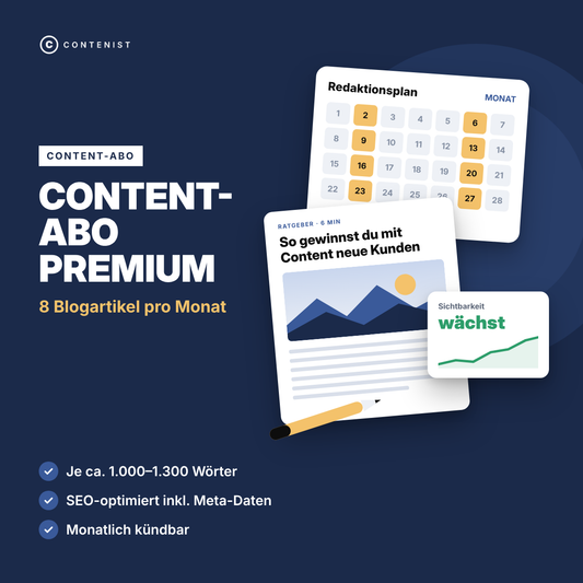 Produktbild Content-Abo Premium: 8 Blogartikel pro Monat