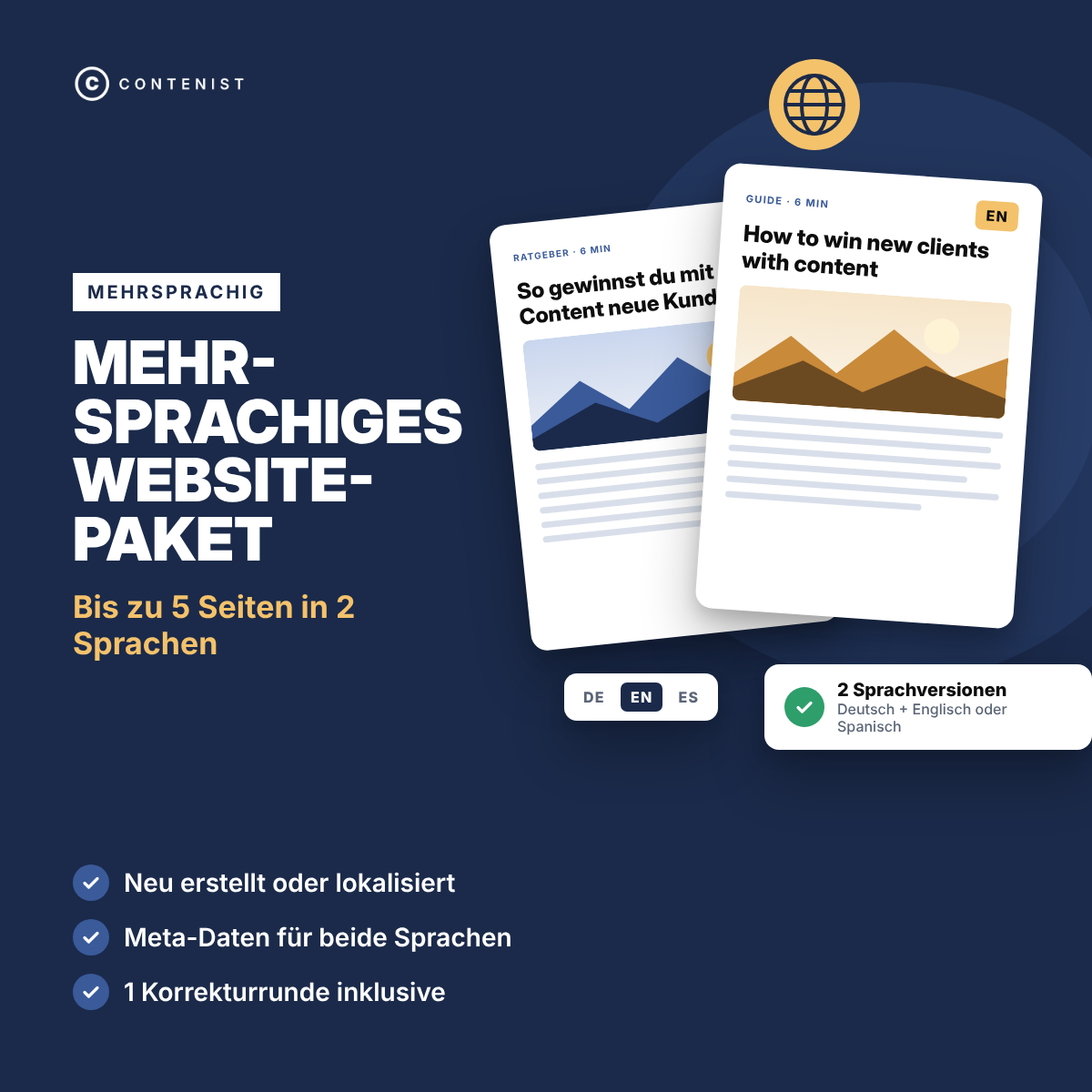 Produktbild Mehrsprachiges Website-Paket: Bis zu 5 Seiten in 2 Sprachen