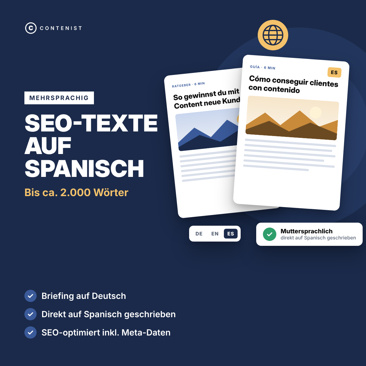 Produktbild SEO-Texte auf Spanisch: Bis ca. 2.000 Wörter