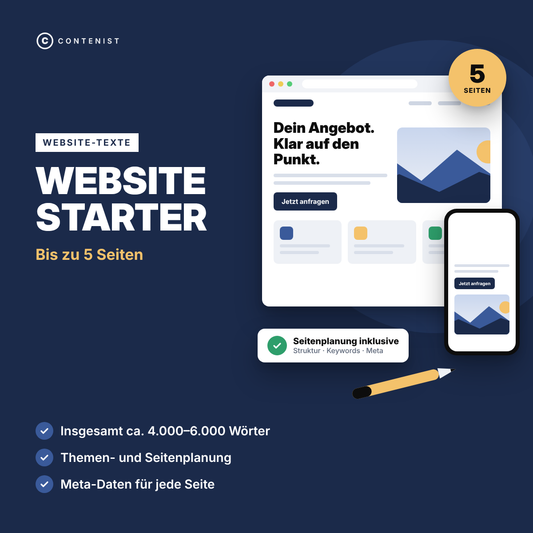 Produktbild Website Starter: Bis zu 5 Seiten